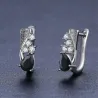 Elegant silver earrings with black crystalEarrings