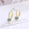 Petites boucles d'oreilles rondes avec cristaux blancs