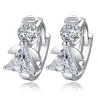 Boucles d'oreilles rondes en argent avec ange en cristal