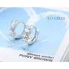 Boucles d'oreilles rondes en argent avec ange en cristal