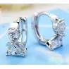 Boucles d'oreilles rondes en argent avec ange en cristal