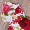 Combinaison bébé fille fleurie & bandeau - ensemble coton - 2 pièces