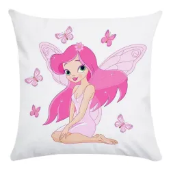 Petite fée rose - housse de coussin - coton - 45*45cm
