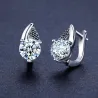 Boucles d'oreilles élégantes en argent - avec cristaux blancs/noirs