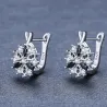 Boucles d'oreilles élégantes en argent - avec fleur en cristal blanc/noir