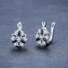 Boucles d'oreilles élégantes en argent - avec fleur en cristal blanc/noir
