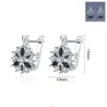 Boucles d'oreilles élégantes en argent - avec fleur en cristal blanc/noir