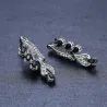 Boucles d'oreilles élégantes en argent - zircon blanc / cristaux noirs