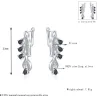 Boucles d'oreilles élégantes en argent - zircon blanc / cristaux noirs