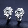 Elegant silver earrings - with crystal flowerEarrings
