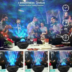 Starry sky projector - LED night light - with speaker - BluetoothLights & lighting
