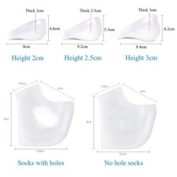 Semelles intérieures de chaussures pour augmenter la hauteur - coussinets en gel de silicone - chaussette intérieure - protectio