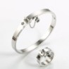 Lucky flower charm - with chain - ring - stainless steelRings