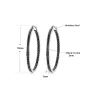 Boucles d'oreilles grandes créoles - avec cristaux noirs