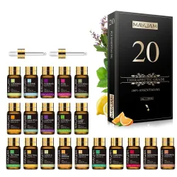 Huiles essentielles - pour diffuseurs / aromathérapie / bain / massage - 20 pièces - 5ml