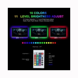 Bande lumineuse de fond TV - LED - RGB - Connexion USB - avec télécommande
