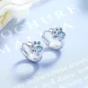 Small round silver earrings - blue crystal animal pawEarrings
