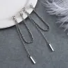 Boucles d'oreilles longues en argent - avec chaîne