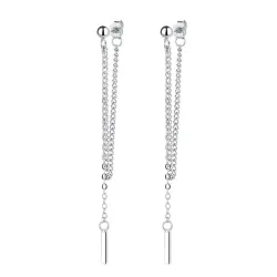 Boucles d'oreilles longues en argent - avec chaîne