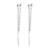 Boucles d'oreilles longues en argent - avec chaîne