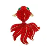 Poisson rouge en cristal rouge - broche élégante
