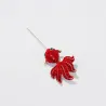 Poisson rouge en cristal rouge - broche élégante