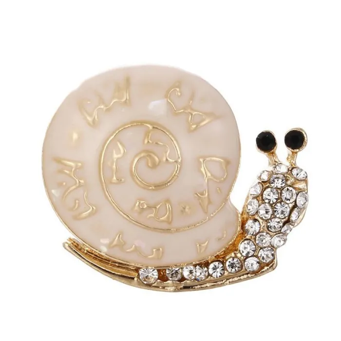 Broche escargot en cristal