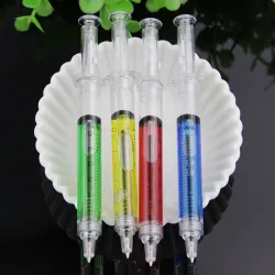 Stylo à bille en forme de seringue liquide - 4 pièces