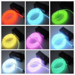 Lumière LED néon flexible - fil 3m - alimentée par batterie