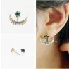 Blue crystal moon / star - stud earringsEarrings