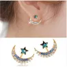 Blue crystal moon / star - stud earringsEarrings