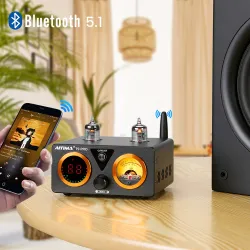 AIYIMA T9 PRO - Amplificateur audio Bluetooth APTX HD - 100W * 2 - HiFi Stéréo avec VU-mètre