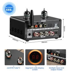 AIYIMA T9 PRO - Amplificateur audio Bluetooth APTX HD - 100W * 2 - HiFi Stéréo avec VU-mètre