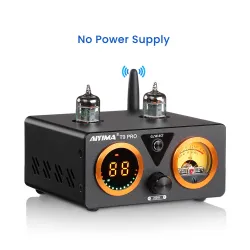 AIYIMA T9 PRO - Amplificateur audio Bluetooth APTX HD - 100W * 2 - HiFi Stéréo avec VU-mètre