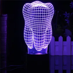 Lampe LED RGB 3D Tooth - USB - lumière tactile