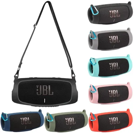 JBL Charge 5 - Housse de protection en silicone souple pour haut-parleur Bluetooth avec sangle