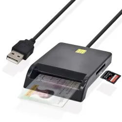 UTHAI - Lecteur de carte à puce - pour carte bancaire / SIM / IC / ID / EMV / SD / TF / MMC / USB - ISO / Windows / Linux / OS