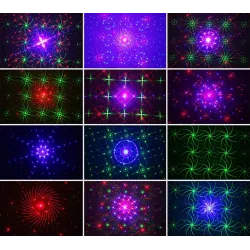 Mini lampe de scène - projecteur laser - avec télécommande - RVB - LED - 96 motifs