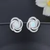 Twisted knot earrings - with opal / crystalsEarrings