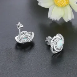 Twisted knot earrings - with opal / crystalsEarrings