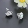 Boucles d'oreilles noeud torsadé - avec opale/cristaux
