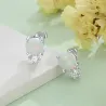 Boucles d'oreilles élégantes - avec opale ronde / cristal