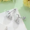Elegant stud earrings - with round opal / crystalEarrings