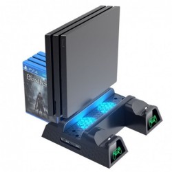 Double station de chargement - support de refroidissement - LED - pour manette PS4 / PS4 Slim / PS4 Pro