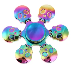 Crânes arc-en-ciel - spinner à main - métal