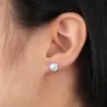 Petites boucles d'oreilles classiques - avec un cristal rond blanc