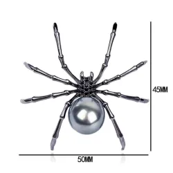 Araignée noire avec perle - broche élégante