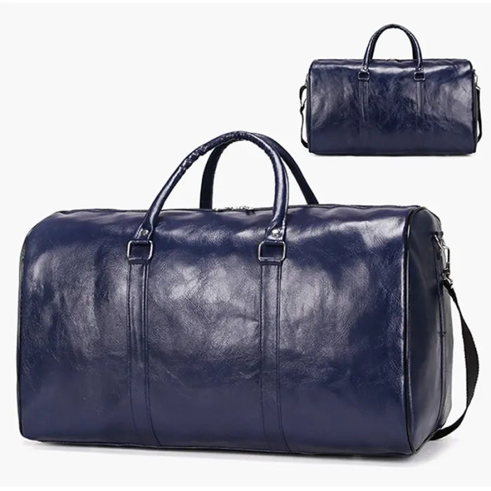 Leather travel / sports bag - shoulder strap - large capacityBags