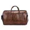 Leather travel / sports bag - shoulder strap - large capacityBags