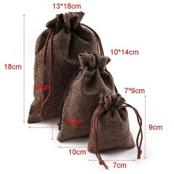Linen Christmas gift bags - with drawstring - 10 piecesChristmas